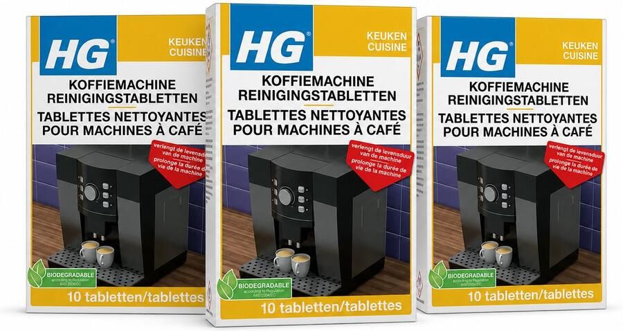 HG koffiemachine reinigingstabletten (10 tabletten) 3 stuks