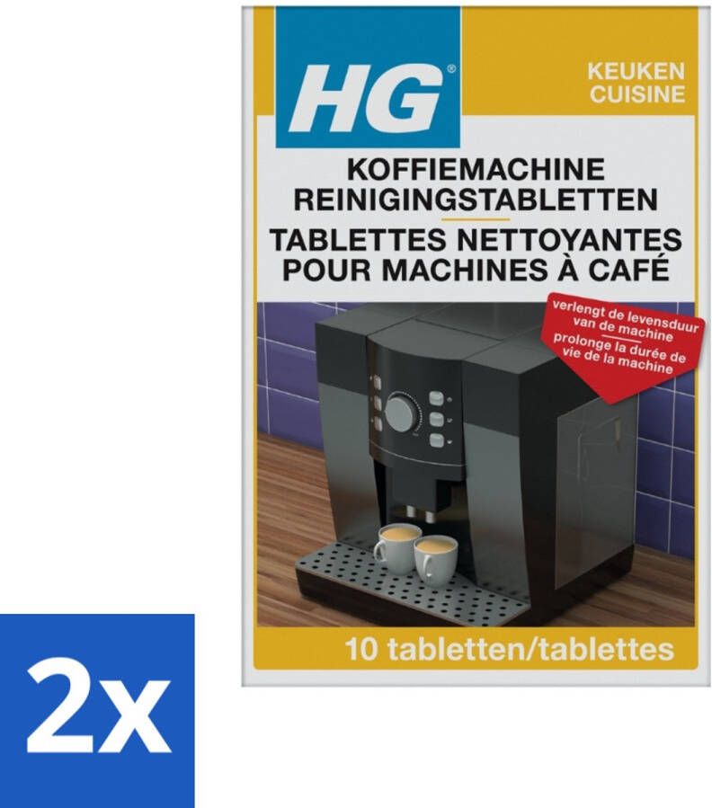 HG Koffiemachine Reinigingstabletten Verlengt Levensduur Machine 10 Tabletten Voordeelverpakking 2 stuks - Foto 2