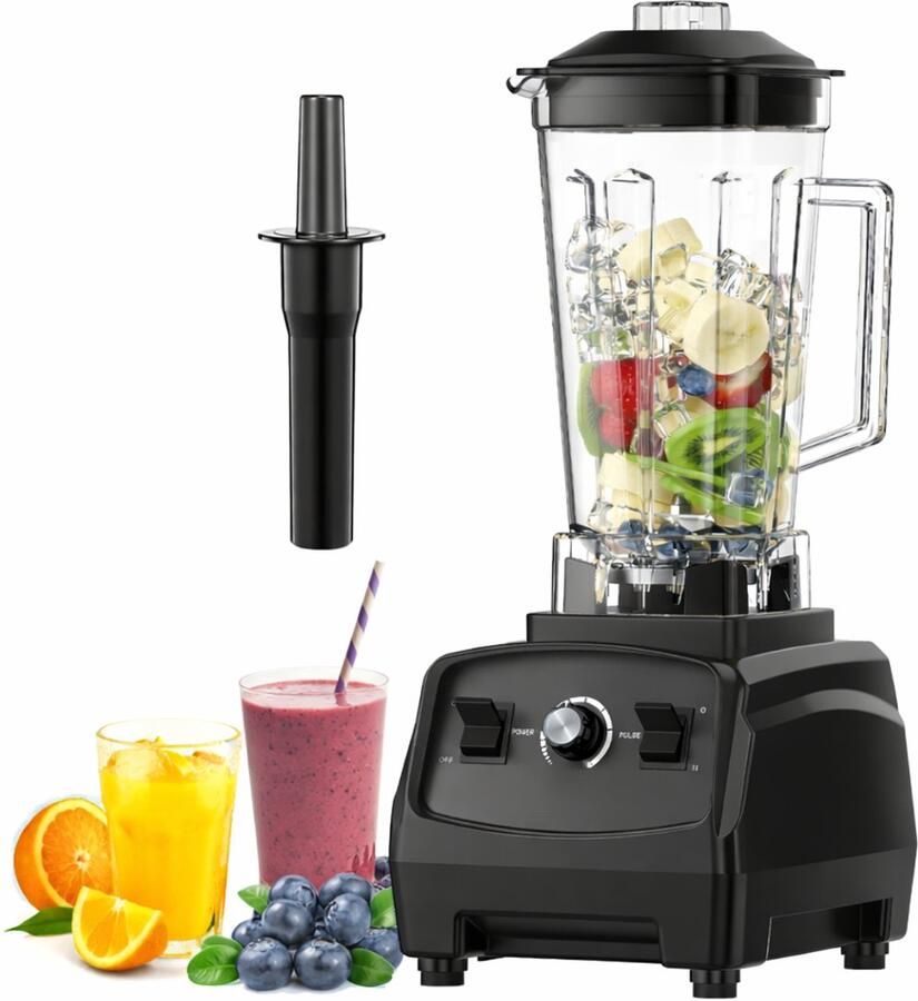 High Power Blender – Keukenblender – Smoothie Blender – IJsblender – Keukenmachine – 2000W Max Vermogen – 2L BPA-vrije Kan – Krachtige Mixer – Fruit Blender – Smoothies – Soepen – IJs Vermalen – Keukenapparaat