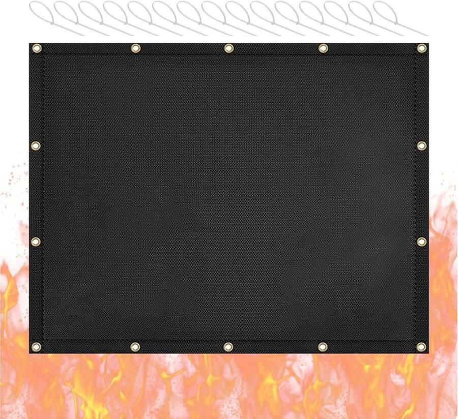 Hittebescherming Grill Warmtebord Vuurvast Bescherming Tuin Dubbelzijdig Siliconen 3x4ft Zwart