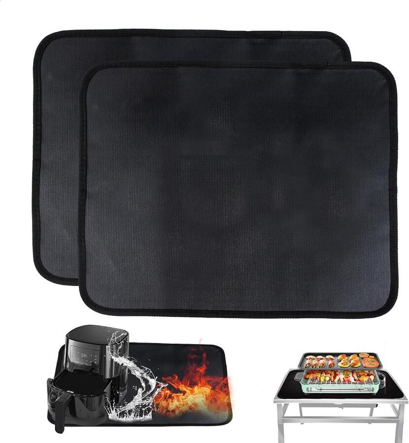 Hittebeschermingsmat voor de keuken vuurvaste onderlegger koffiezetapparaat voor keukenwerkbladen hittebestendige onderlegger brandwerende mat voor airfryer koffiezetapparaat magnetron 45 x 38