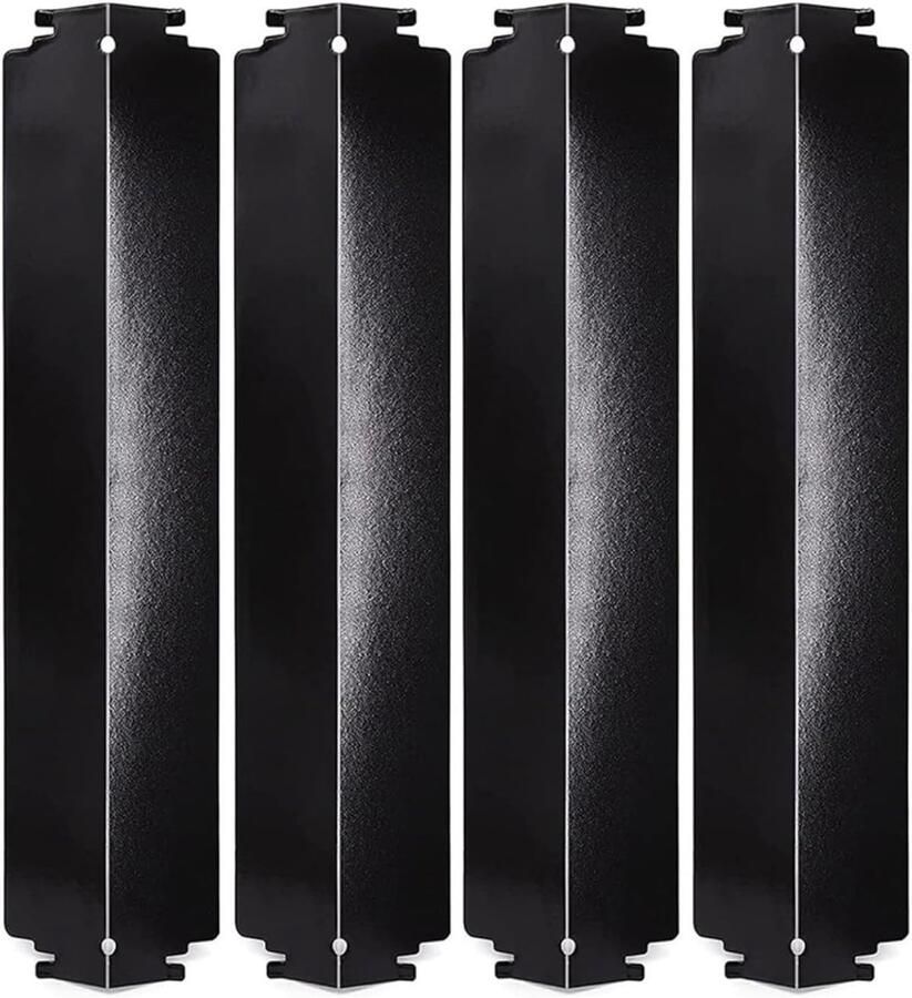 Hittebeschermingsplaten Warmtegeleiders Grill Gelijkmatige Warmte Porselein Emaille Staal Set van 4 Zwart