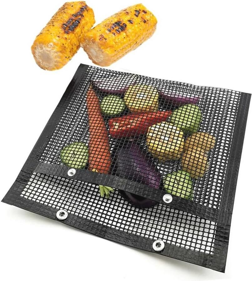 Hittebestendige Anti-aanbak Grill Mesh Tas voor BBQ en Koken buiten