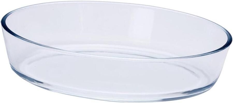 Hittebestendige Bakplaat Ovenplaat Glazen Taarten Quiches Bakken Veilig en Gezond 26x18x6.5CM Transparant