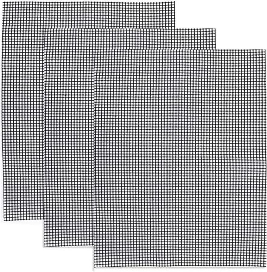 Hittebestendige BBQ Grillmatten Antiaanbak Herbruikbaar Grillgaas Set van 3 40 x 33 cm voor Gasgrillen Houtskool en Oven