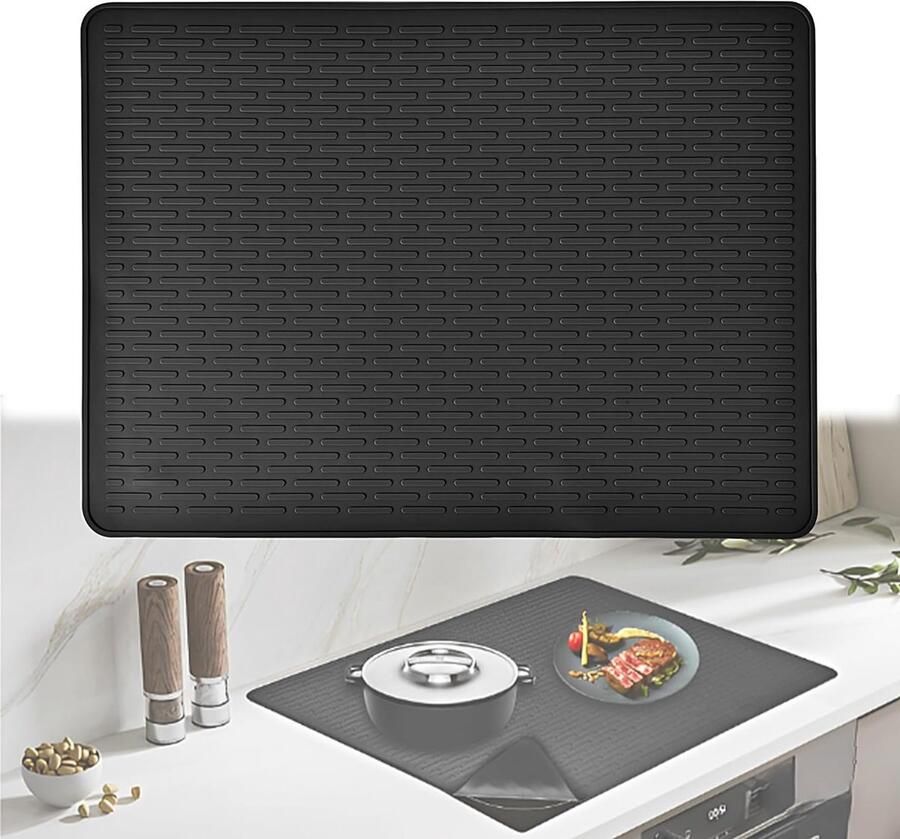 Hittebestendige Beschermmat voor Inductiekookplaat Grote 71x51cm Silicone Onderlegger Waterdichte en Gemakkelijk Schoon te Maken Keukenbescherming