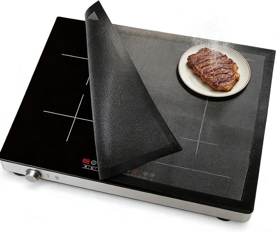 Hittebestendige Beschermmat voor Inductiekookplaat Multifunctionele Antislip Onderlegger Snijbaar en Krasbestendig voor Optimale Kookplaatbescherming