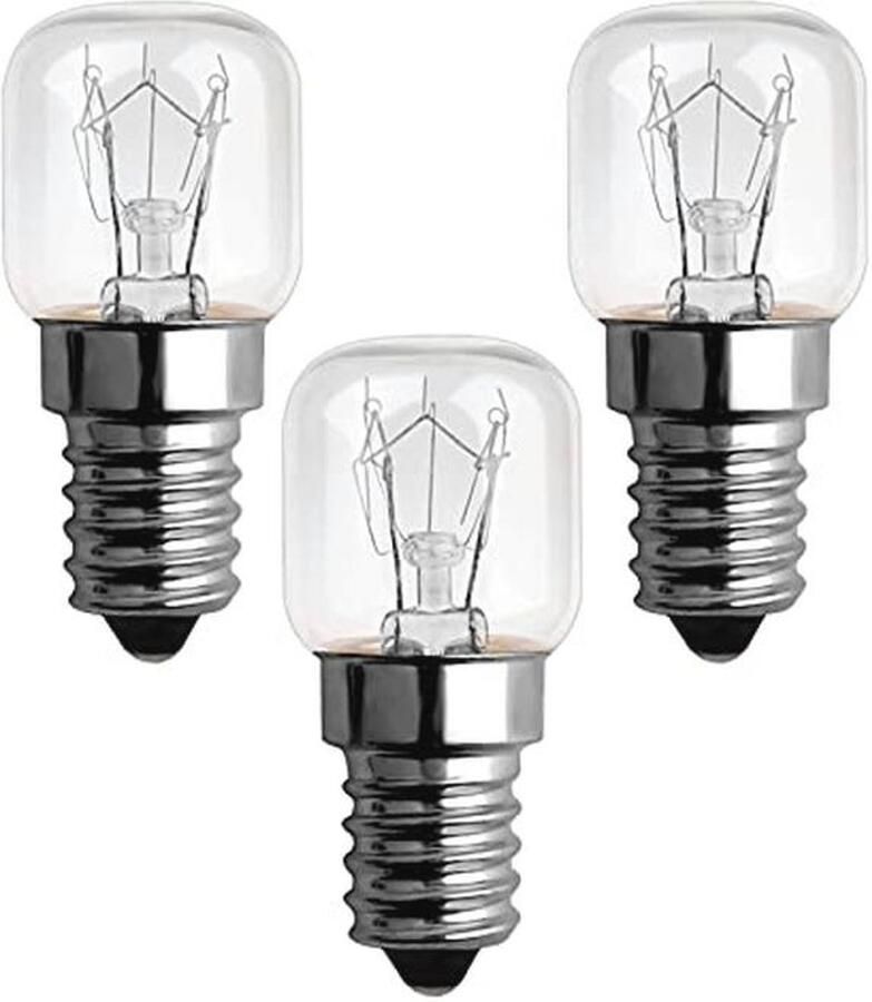 Hittebestendige dimbare E14 T22 ovenlamp 300 graden warm wit voor oven en magnetron 3 stuks