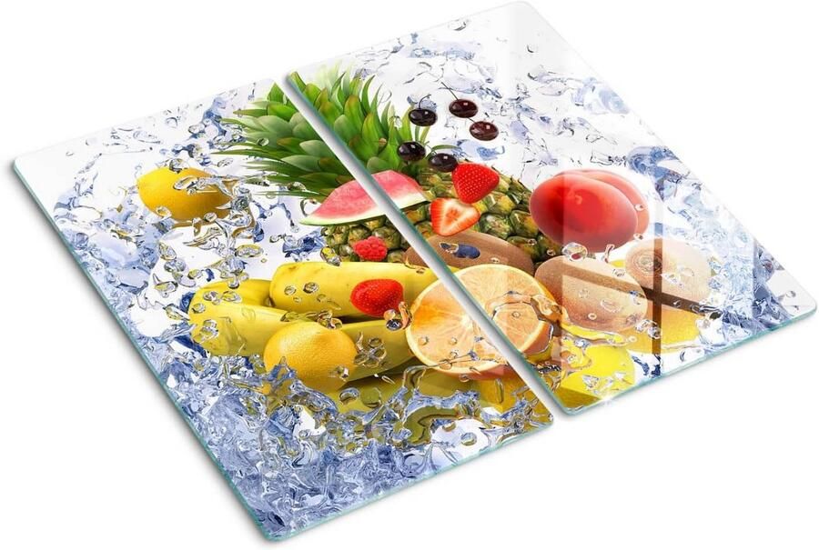 Hittebestendige Glas Plaat voor fornuis en snijplank 2x30x52cm