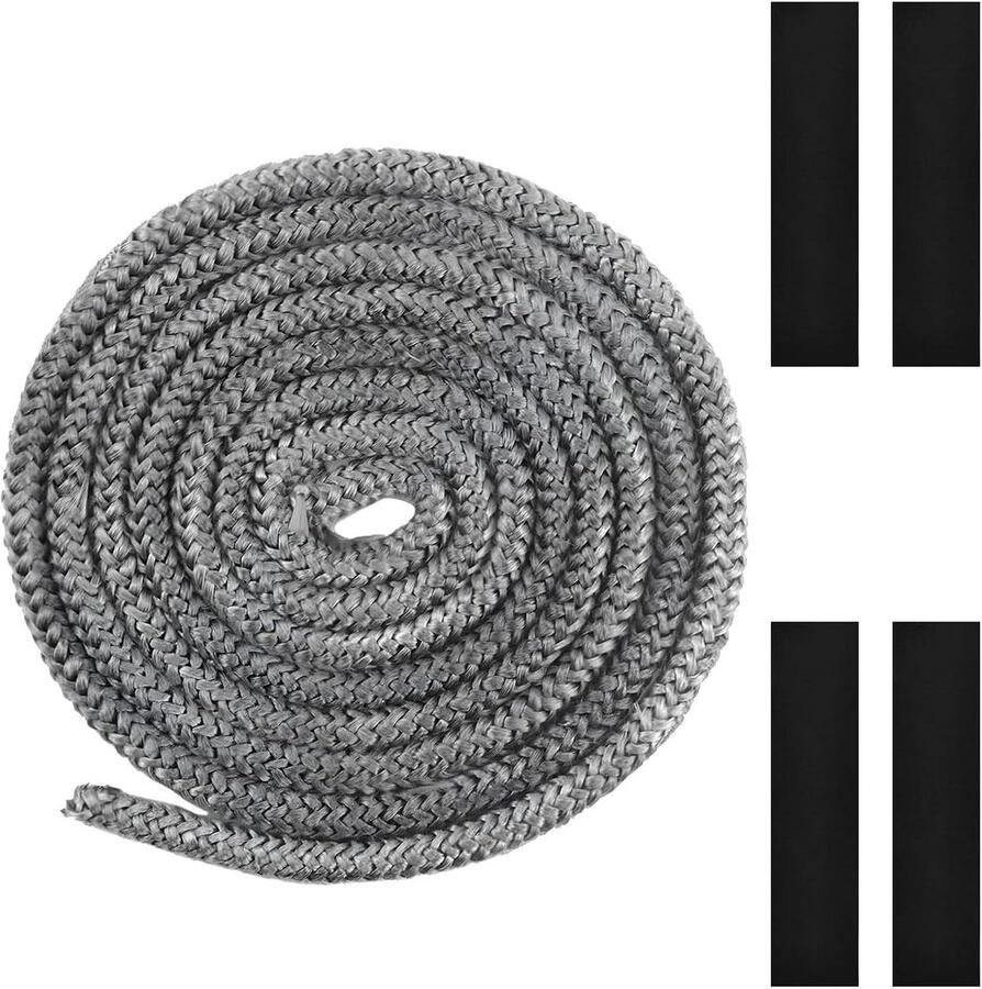Hittebestendige Glasvezel Afdichtkoord 8mm x 3m voor Oven Kachel en Open Haard Deur