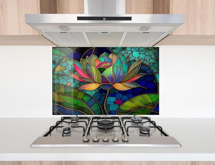 Hittebestendige Glazen Spatwand voor Kookplaat 40x20 cm Keuken Achterwand Beschermer