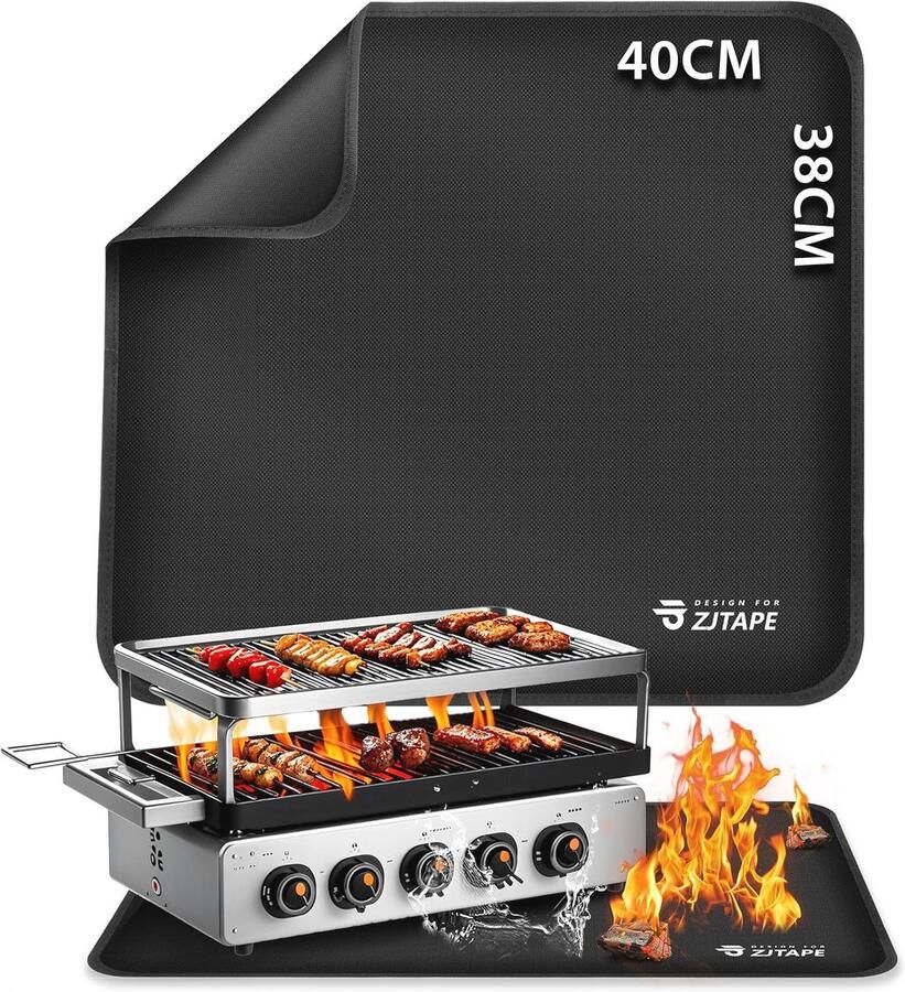 Hittebestendige grillmat 38 x 40 cm Vuurvast en veilig voor outdoor-grillen