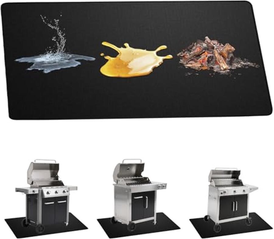 Hittebestendige Grillmat voor Vloerbescherming 75 x 120 cm Antislip Onderlegger voor Grill