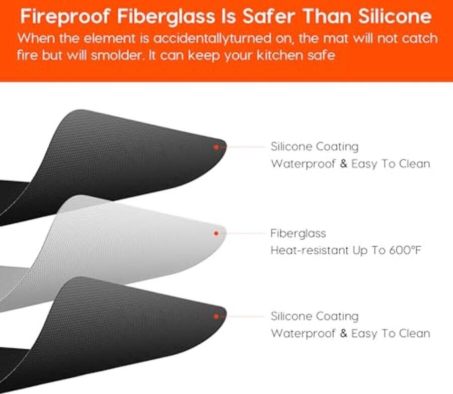 Hittebestendige kachelhoes voor elektrisch fornuis 61 x 50 cm waterdichte kookplaathoes