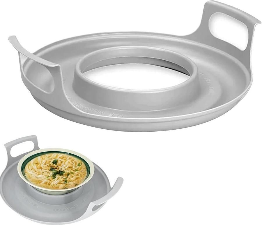 Hittebestendige Magnetron Caddy met Handvatten voor Warme Borden en Schalen