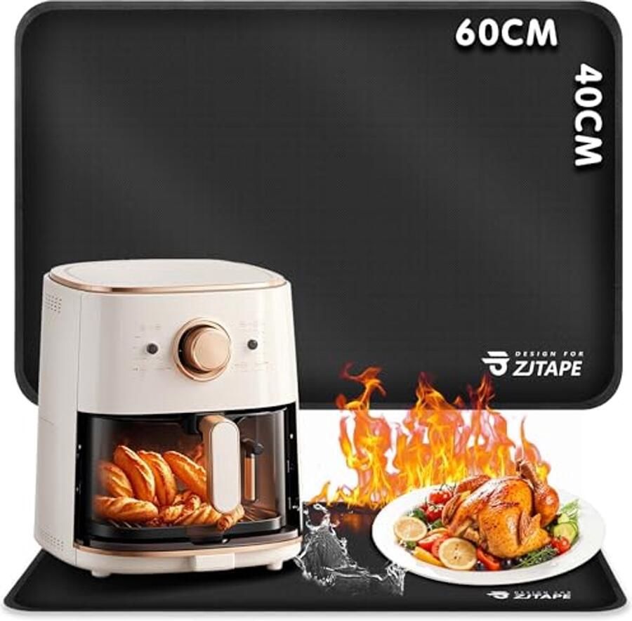 Hittebestendige Mat voor Airfryer en Magnetron 60x40cm Siliconen Werkbladbeschermer