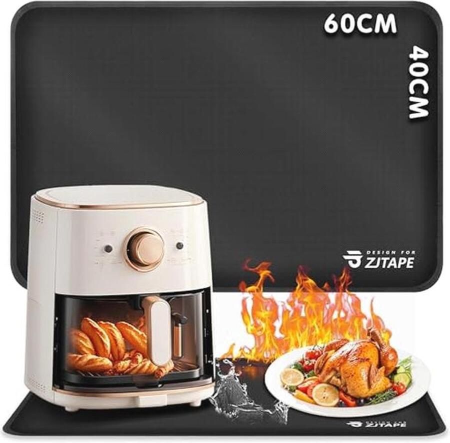 Hittebestendige Mat voor Airfryer en Magnetron 60x40cm Siliconen Werkbladbeschermer