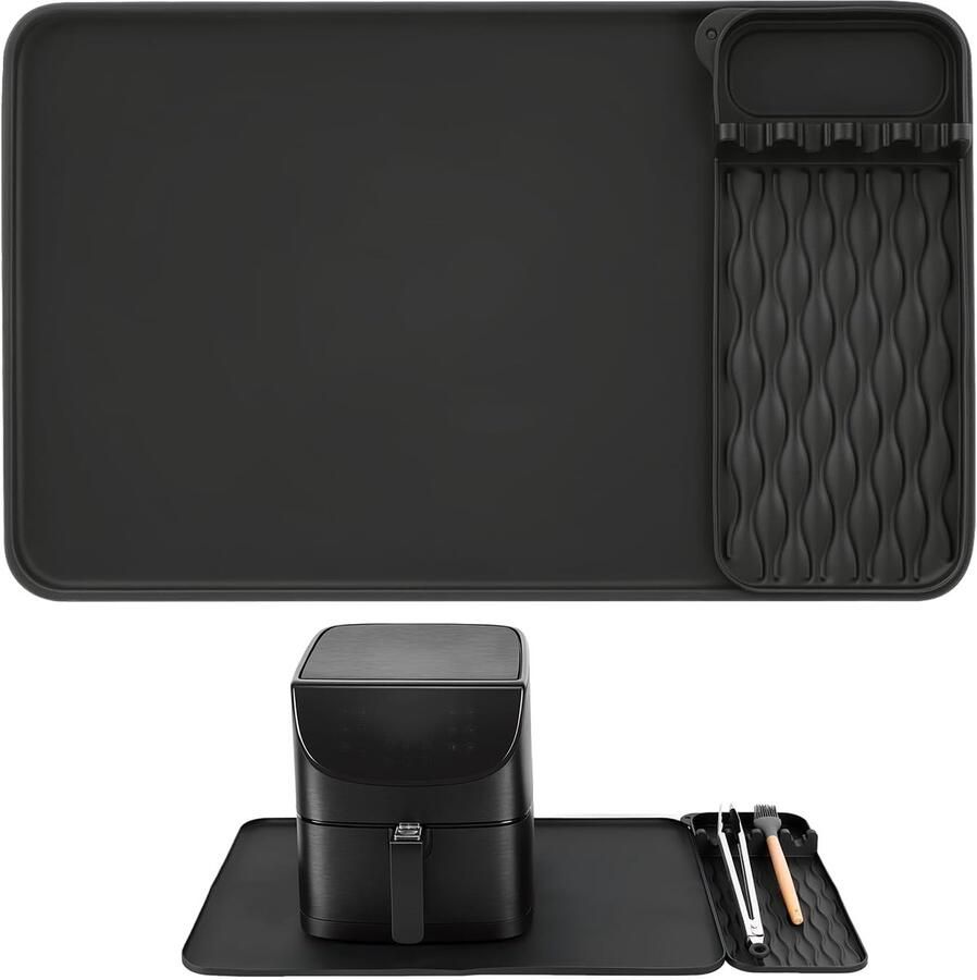 Hittebestendige mat voor heteluchtfriteuse 65 x 40 cm brandwerende mat siliconenmat airfryer-accessoires antislip waterdicht warmtebeschermingsmat voor koffiemachine airfryer