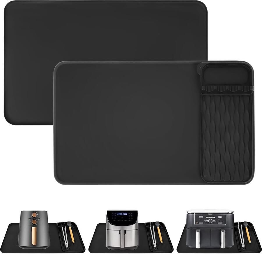 Hittebestendige mat voor luchtfriteuse 65 x 40 cm vuurvaste mat van antislip siliconen waterdicht werkbladbescherming voor koffiezetapparaten luchtfriteuses