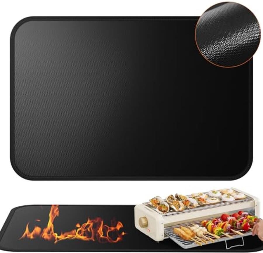 Hittebestendige Mat Vuurvaste Siliconen Ondergrond voor Keuken 60 x 40 cm Warmtebescherming voor Airfryer en Magnetron