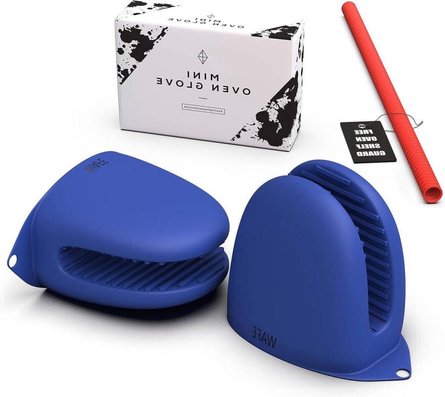 Hittebestendige mini ovenhandschoenen voor heteluchtfriteuse 2 siliconen vingergrijpers keuken BBQ wanten hittebestendige knijphoezen voor koken en grillen Eén maat past iedereen dubbele hand pannenhouder