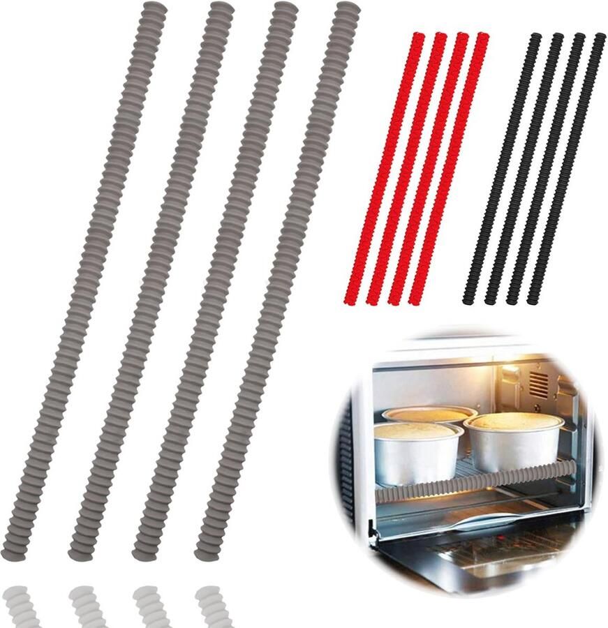 Hittebestendige Oven Rekbeschermers 4 Stuks Silicone Deksel voor Ovenrek van 14 Inch