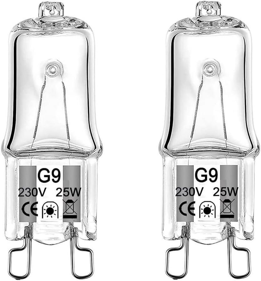 Hittebestendige Ovenlamp G9 25W 230V Geschikt voor Magnetron & Fornuis (2 Stuks)