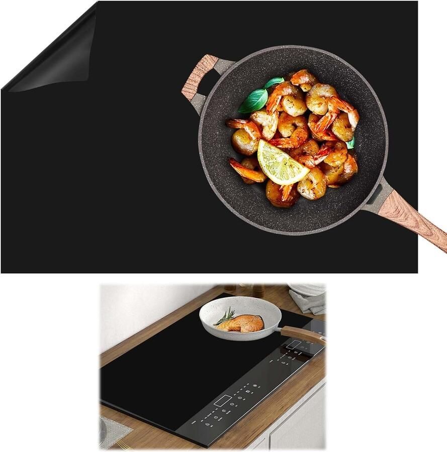 Hittebestendige silicone hoes voor inductiekookplaten 52 x 78 cm anti-slip duurzaam en eenvoudig te reinigen