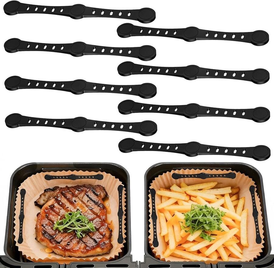 Hittebestendige siliconen magneten voor airfryer bakpapier 8 stuks