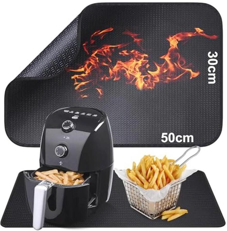 Hittebestendige Siliconen Mat voor Heteluchtfriteuse Vuurvaste en Antislip Aanrechtbeschermer 30 x 50 cm