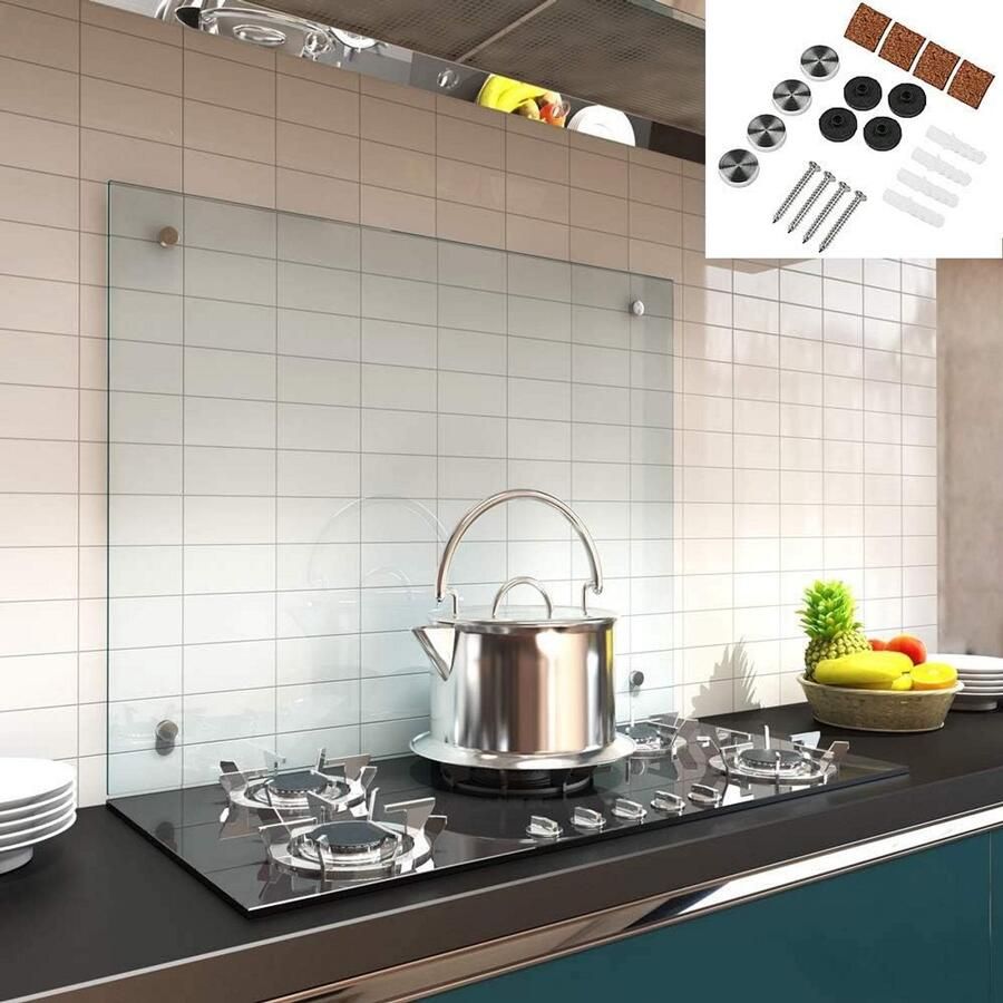 Hittebestendige Spatbescherming Keukenachterwand van 6mm Veiligheidsglas voor Kookplaat en Muur