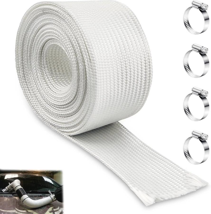 Hittebestendige uitlaatslang 25mm voor generatoren Slang met clips voor noodstroomaggregaat 250 cm
