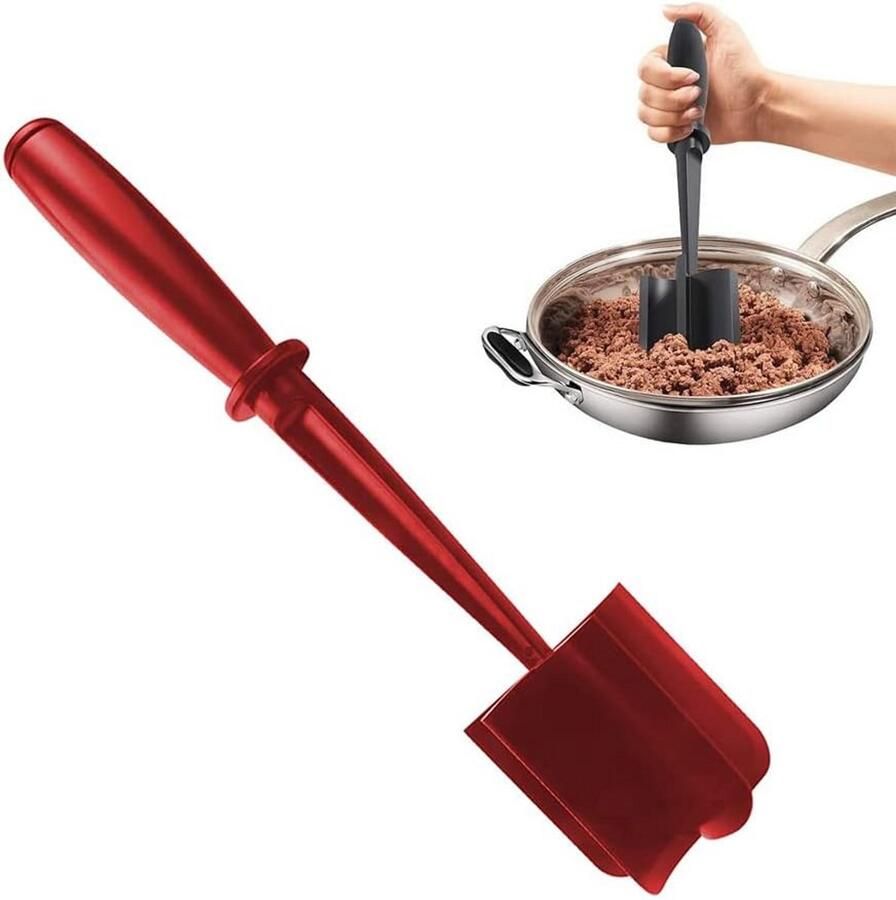Vleeshakselaar Hamburger Maker Gemalen Vlees Bereiden Ergonomische Antislip Handgreep 28 cm Lengte Zwart