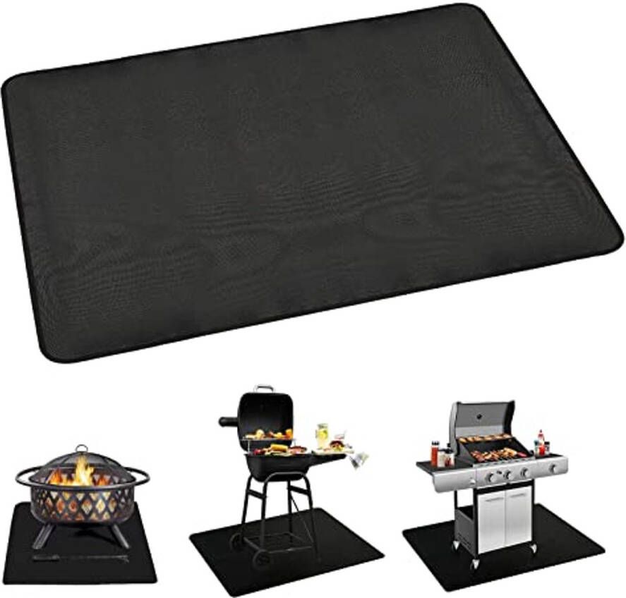 Hittebestendige Vuurplaatsmat Opvouwbare Rechthoekige Grillmat voor veilig Buitengebruik Groot 80x75cm