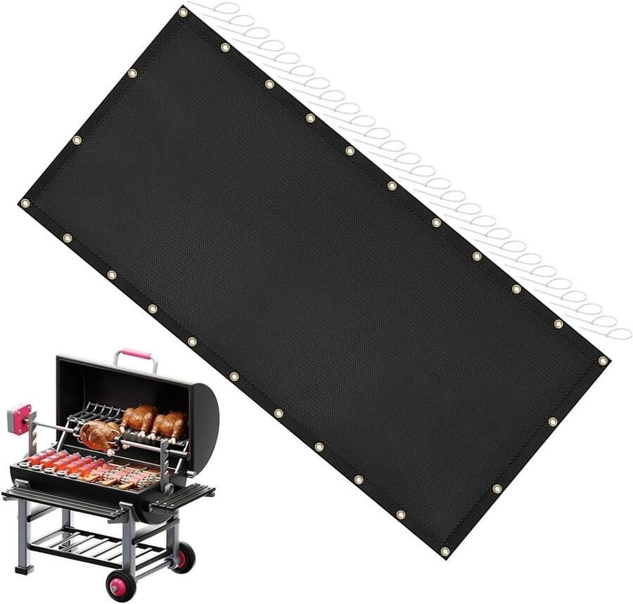Hittebord Grill BBQ Mat Oppervlakken Beschermen Hittebestendig Materiaal 3 x 10 ft Grijs