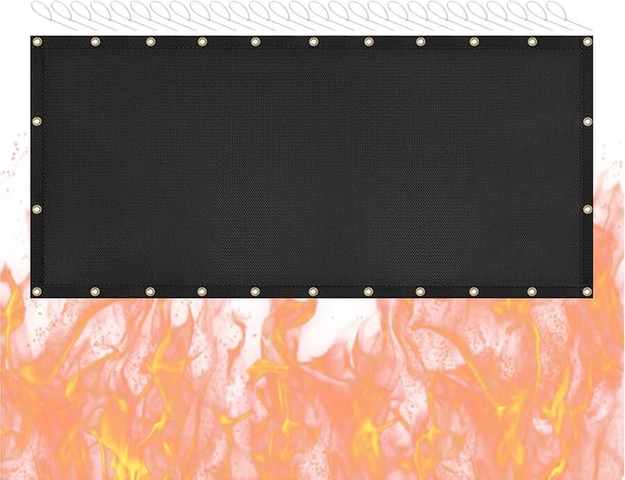 Hittebord Grill Warmteplaat BBQ Bescherming Tuin Hittebestendig Glasvezel 3 x 10 ft Grijs