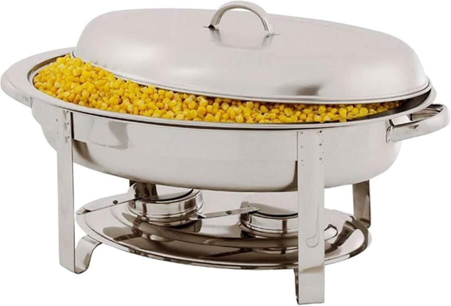 Hittepan Set Buffet Warmer Grote Feesten Gelijkmatige Warmte 6 Liter Zilver