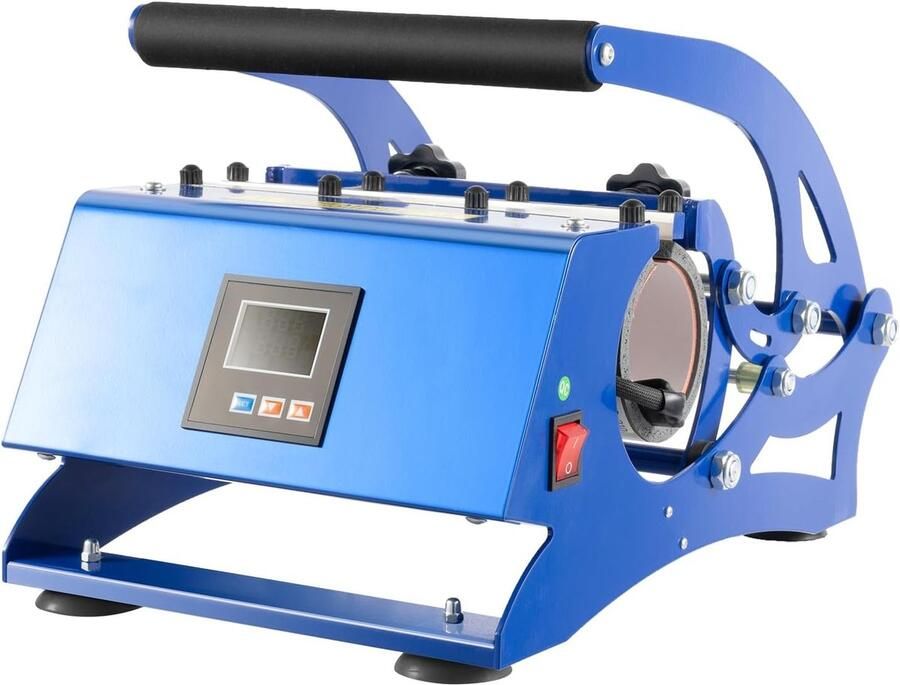 Kopjespers Machine Hittepers Sublimatie Personalisatie Cadeaus 6-in-1 Systeem 29x41.5x40 cm Blauw Zwart
