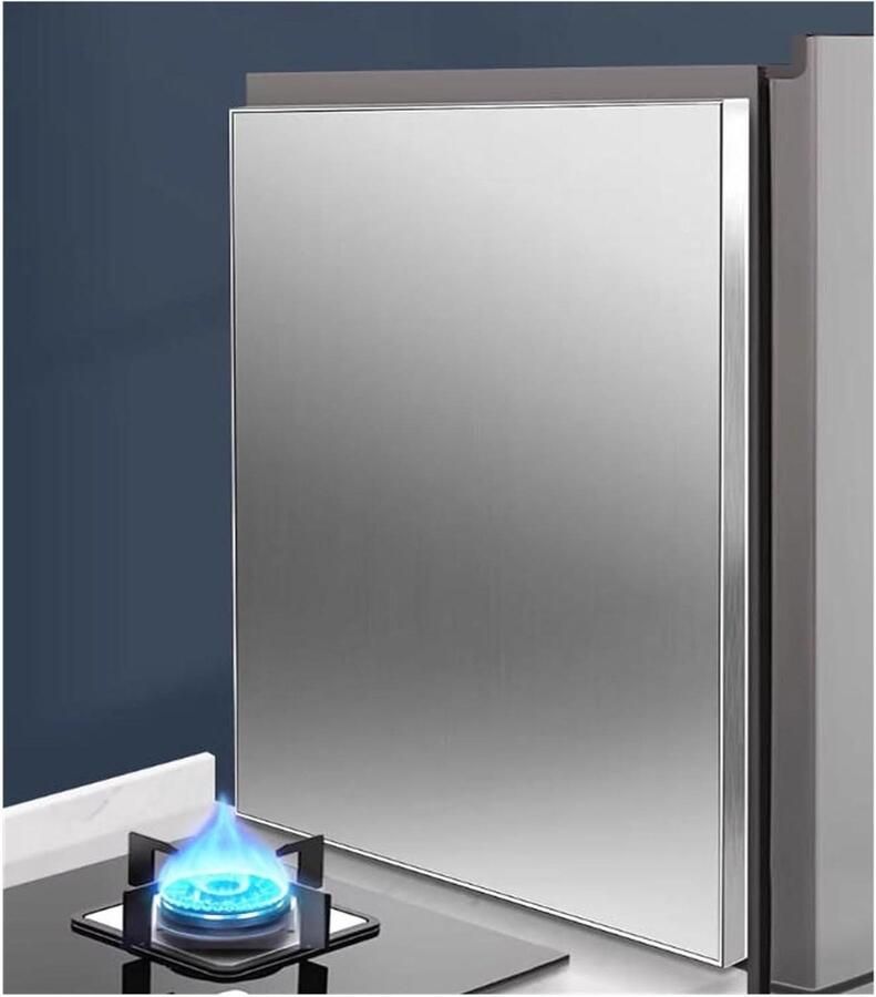 Hitteschild Paneel Isolatieplaat Keuken Kookplaat Beschermen Hoge Hittebestendigheid 60x120 cm Zilverkleurig
