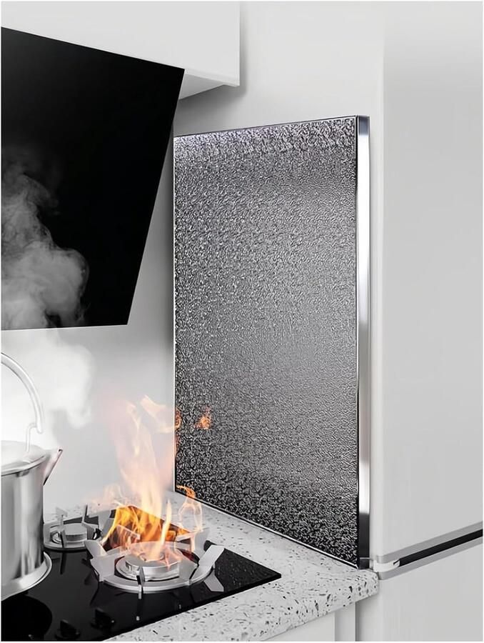 Hitteschildbord Keuken Vuurvaste Mat Kookplaat Beschermen Thermisch Isolerend 60 x 110 cm Aluminium