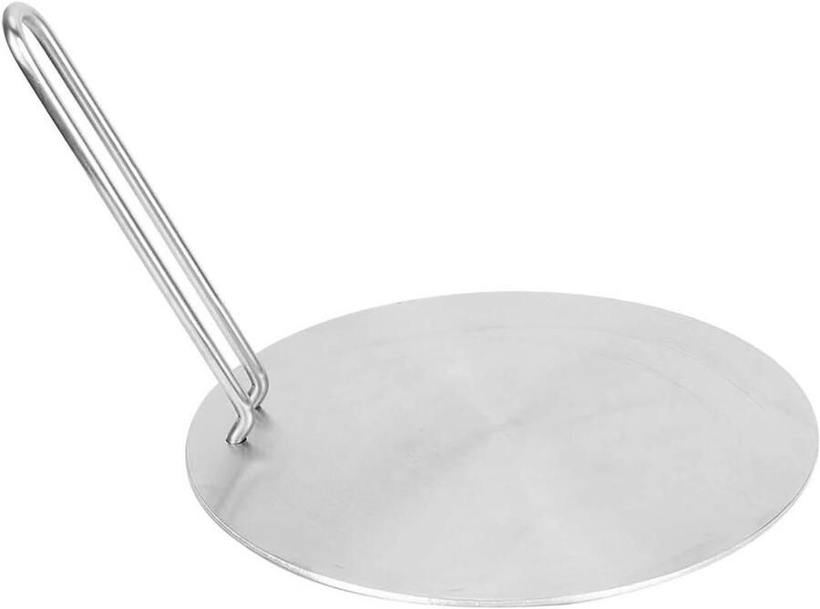 Hitteverdeler Plaat Adapter Inductie Gas Gelijkmatig Koken Roestvrij Staal 24 cm Zilver