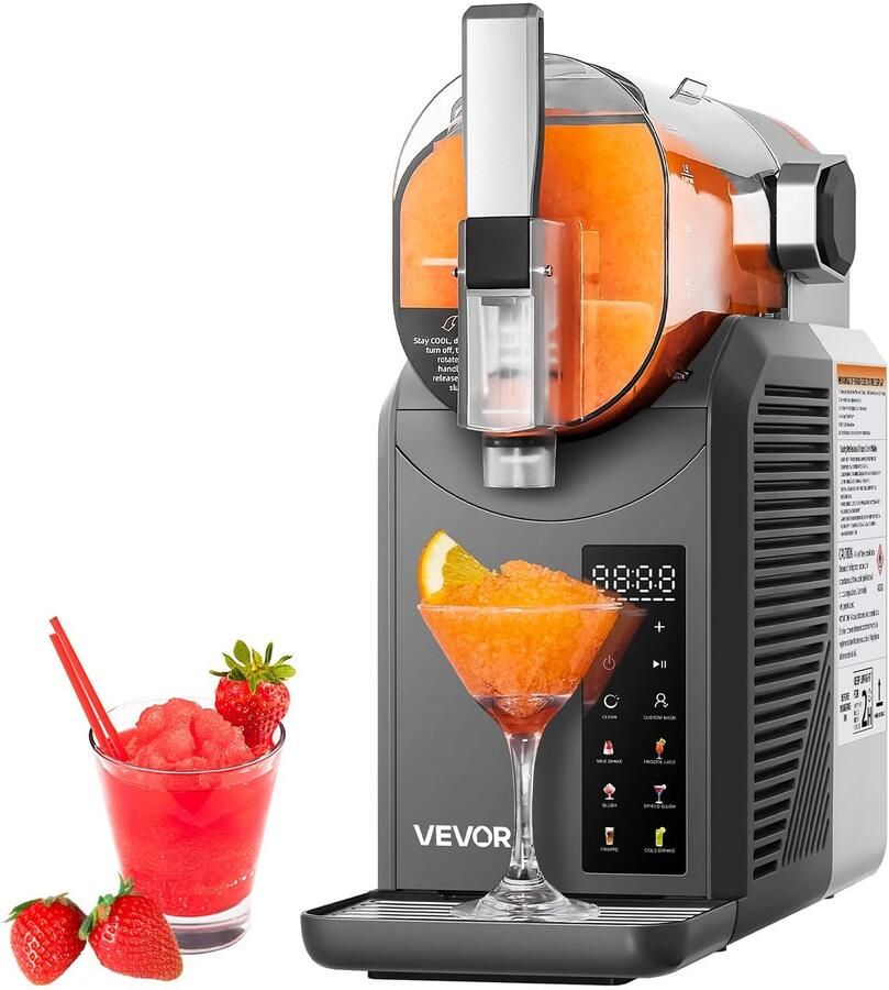 Bregico Slush Puppy Maker Slush Machine Slushy Maker 2L Frozen Drink 6 Voorgeprogrammeerde Standen Zwart