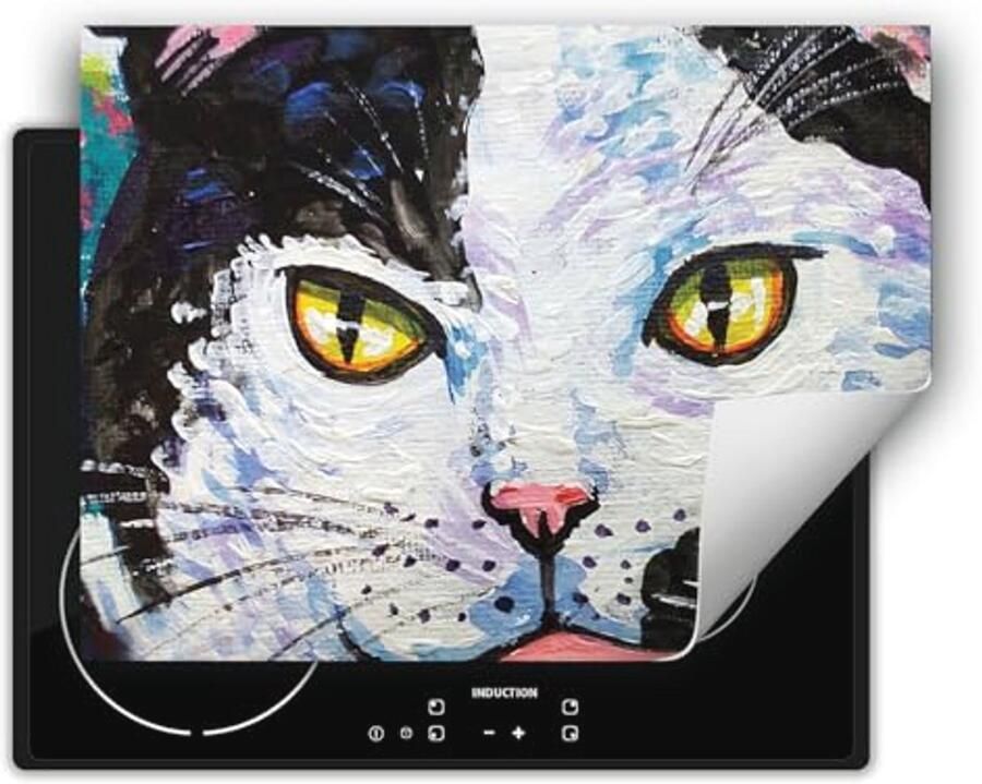 Hobbeschermer voor inductiekookplaat 70x52cm Antislipmat van vinyl Kleurrijk ontwerp