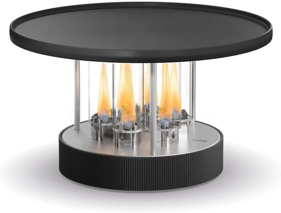 Höfats CIRCLE 35 Tafelgrill Indoor & Outdoor Plancha Grill Tot 4 uur plaatsonafhankelijke barbecue zonder stroom en kolen traploze temperatuurregeling van roestvrij staal en gietijzer Ø 35