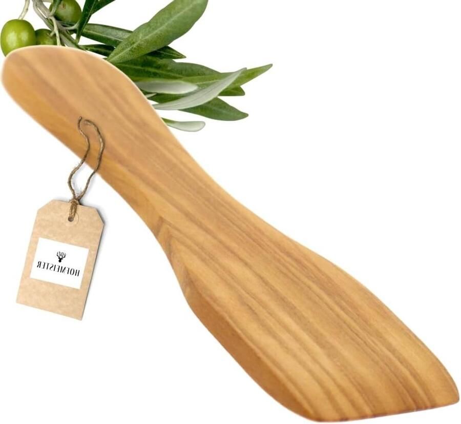 Racletteschraper Olijfhout Houten Schraper Kaas Smelten Handgemaakt Uniek 13 cm Houtkleur