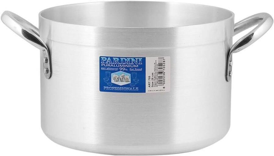 Hoge Aluminium Braadpan met 2 Handgrepen 24 cm Grijs