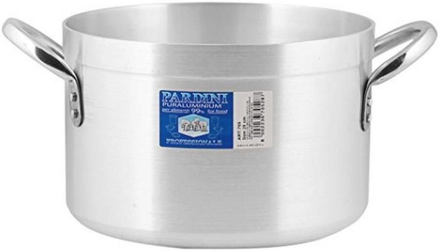 Hoge Aluminium Braadpan met 2 Handgrepen 24 cm Grijs