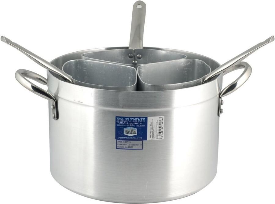 Hoge Braadpan Aluminium Grijs 34 cm met 3 Inzetdelen