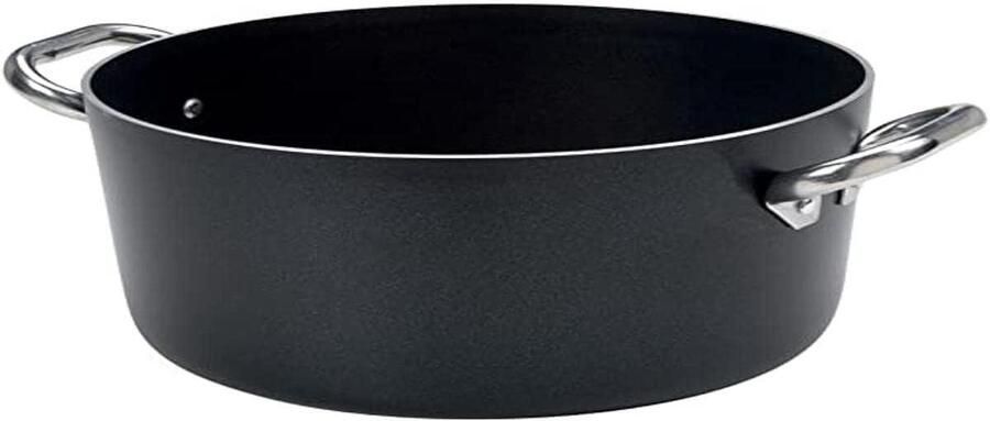 Hoge Braadpan Kookpan met deksel Dynamisch koken Antiaanbaklaag binnen buiten Diameter 20 cm Grijs