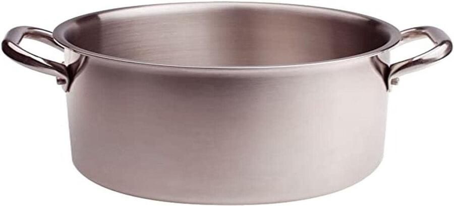 Hoge Braadpan Kookpan Steelpan Koken op Inductie Aluminium Staal Trilaminaat 16 cm Zilver